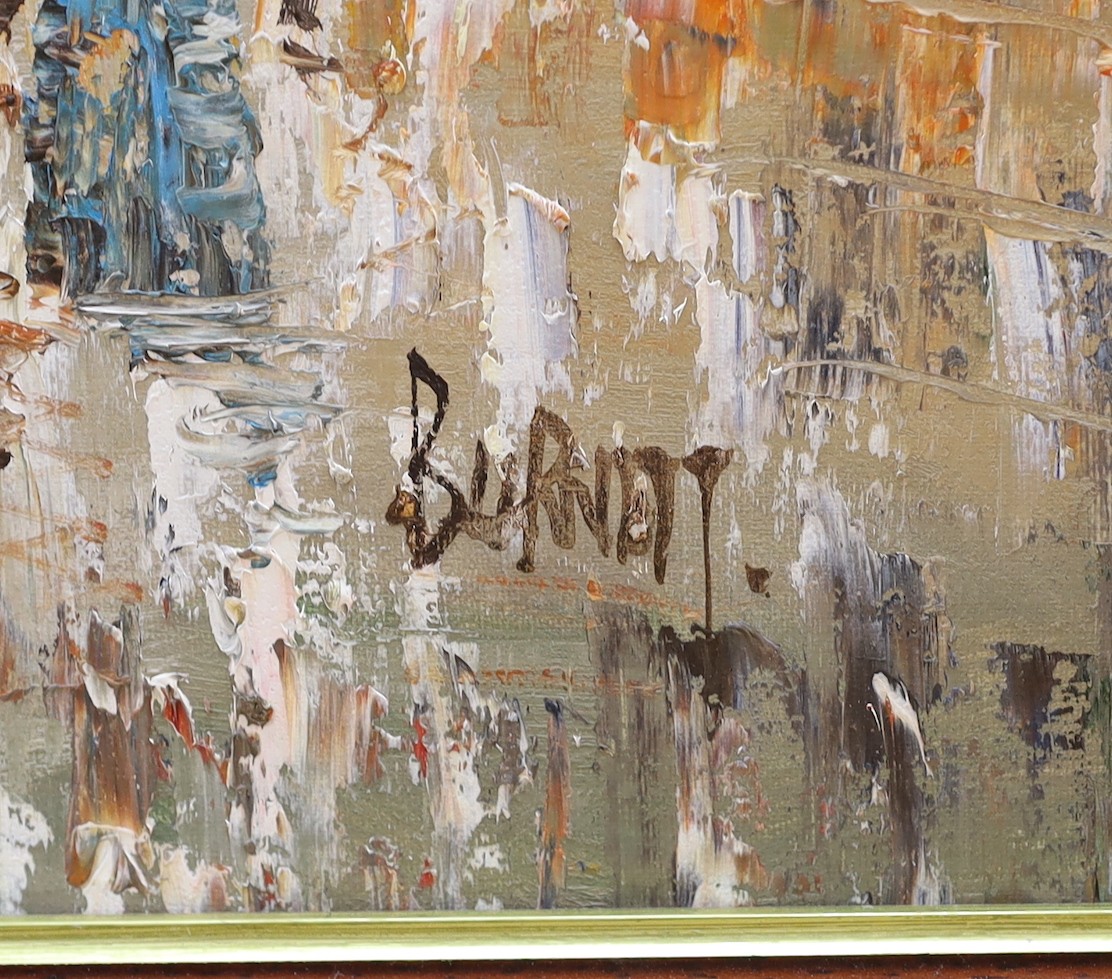 Caroline Burnett, oil on canvas, Paris Street scene, signed, 60 x 90cm